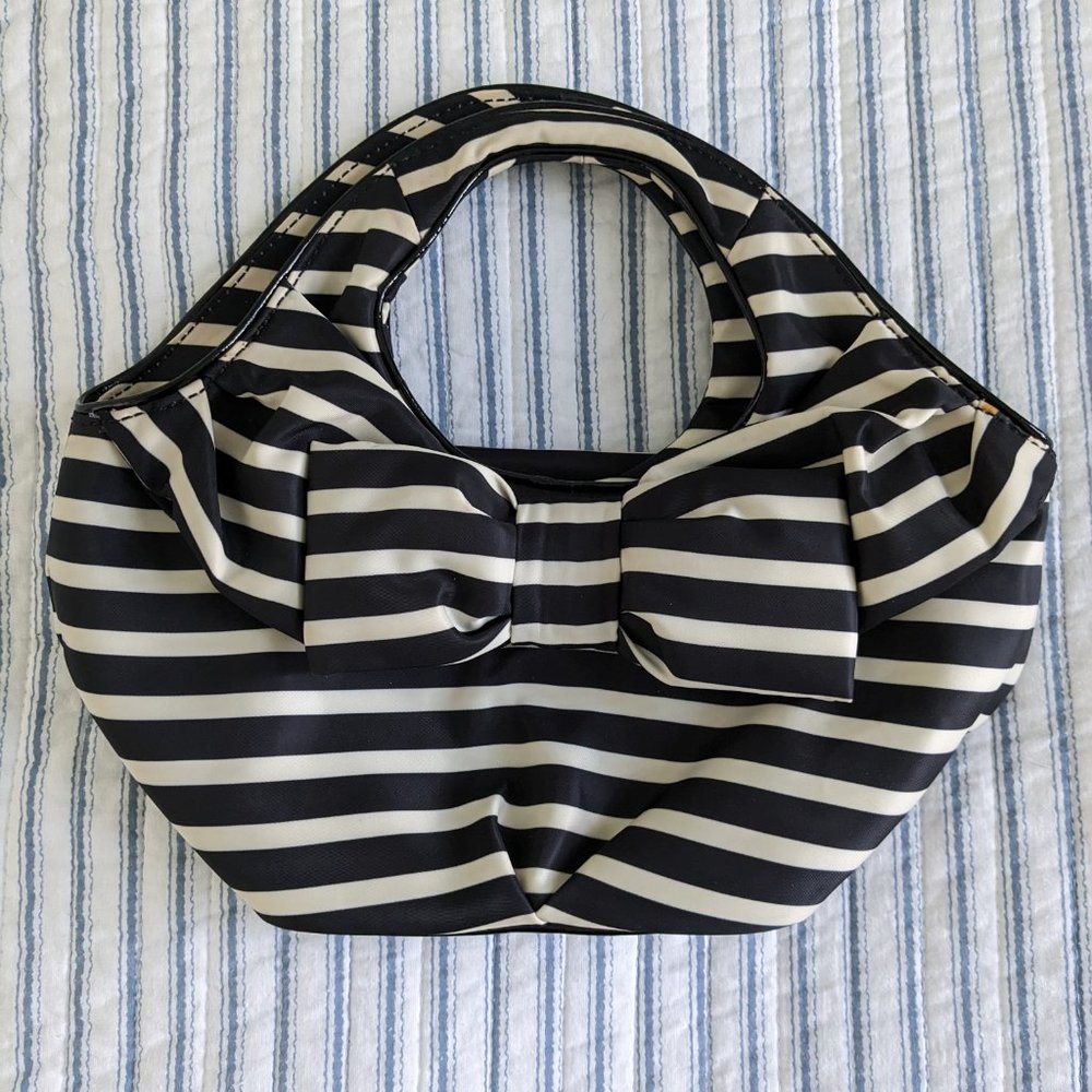 Striped Kate Spade Bow Bag